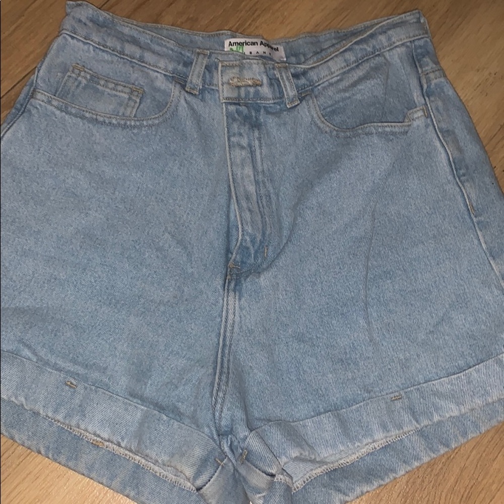 High waisted denim shorts